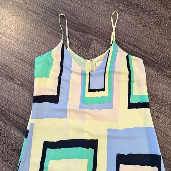 Anthropologie Maeve Abstracted Geometric Colorblock Maxi Slip Dress - Picture 2 of 6
